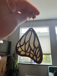 Wood stained glass - butterfly - glow in the dark