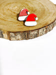 Christmas wood studs - santa hats