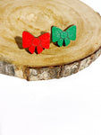 Christmas wood studs - bows