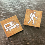 Parks and recreation wood signs - magnets