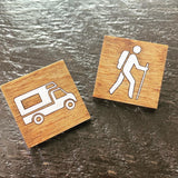 Parks and recreation wood signs - magnets