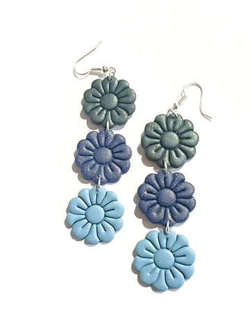 Flowers - triple - charcoal-navy-blue