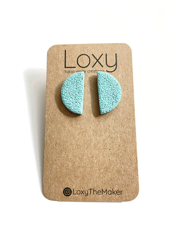 Blue texture speckle - Half circle studs