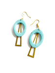 Blue texture speckle - Ovals with brass