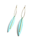 Blue speckle - dangle with brass