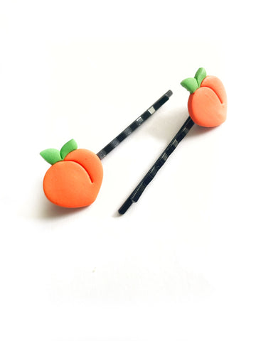 Peach hair pins