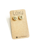 Gold-silver sparkle studs - :) ):