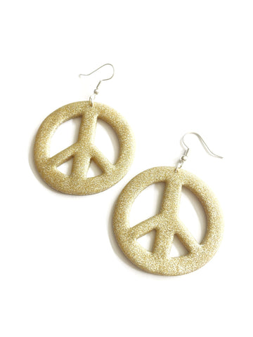 Gold-silver sparkle - peace signs