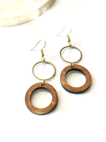 Wood and brass circles