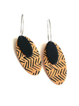 Peach with black lines - oval on hoops