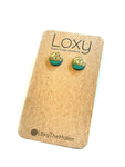 Green with gold filigree studs - circles