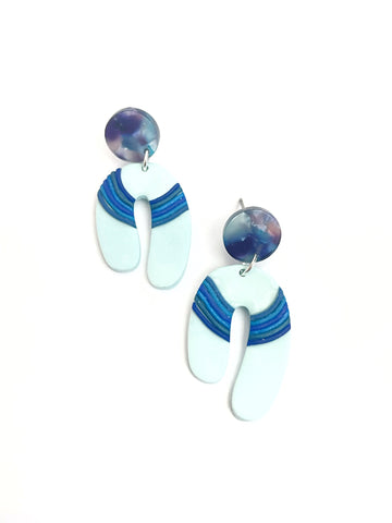 Blue - retro lines - arch on acetate