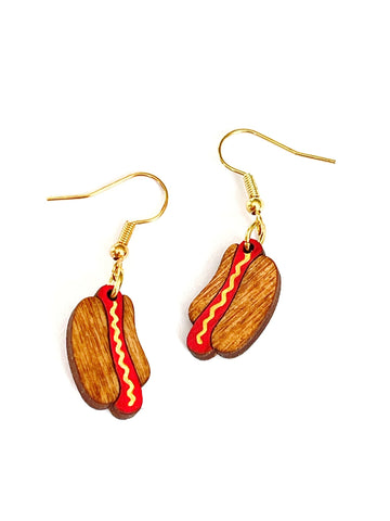 Wood dangles - hot dogs