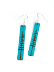 Wood dangles - teal with tree