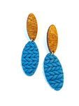 Teal knit - ovals with wood
