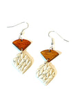 Cream tweed - rounded diamonds with wood