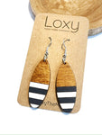 Wood lines - navy and white ovals