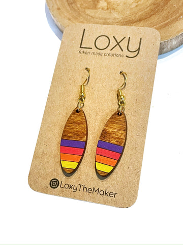 Wood lines - purple to yellow ovals