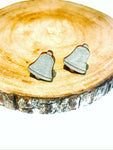 Christmas wood studs - silver bells