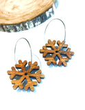 Christmas wood - snowflakes on hoops - various