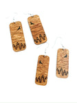 Natural wood - Rectangle mountainscape birds - two sizes