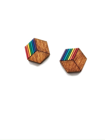 Wood - Lined cubes - various