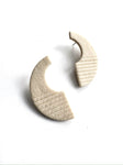 Textured ivory - cut out half circle studs