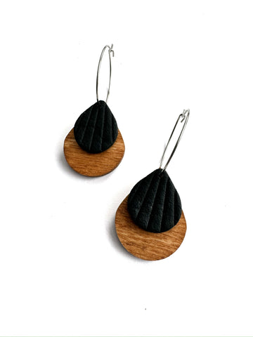 Textured black - with wood on hoops