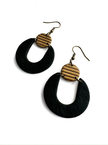 Textured black and bronze - cut-out circles