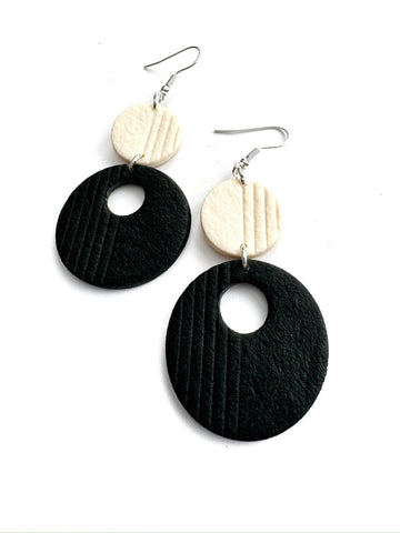 Textured ivory and black - cut out and lil
