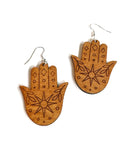 Wood - engraved - hamsa hand