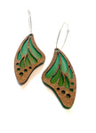 Wood stained glass - butterfly - teal