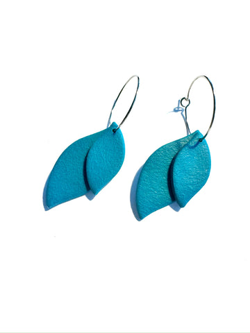 Textured teal - two leaves