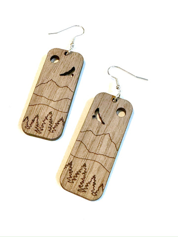 Walnut series - Yukon - rectangle with bird sun