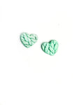 Knit - speckle mint - heart studs