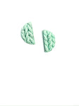 Knit - speckle mint - half circle studs