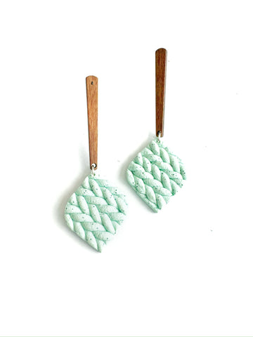 Knit - speckle mint - rounded diamond