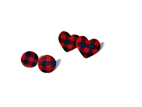 Buffalo plaid studs - various