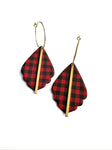 Buffalo plaid - scalloped drops with brass