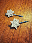 Texture snowflakes - hair clips