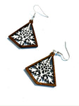 Wood - diamond painted snowflakes