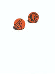 Orange tiger print studs