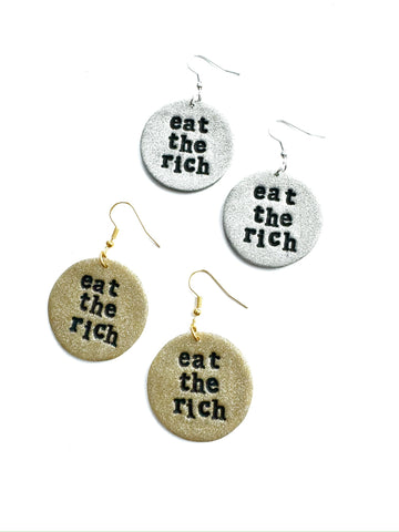 Eat the rich earrings