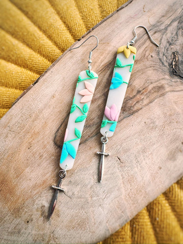 Floral - drop with daggers