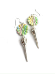 Pastel flowers - swirl - bird skull