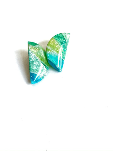 Seaglass marble - half circles
