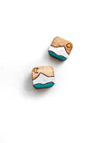 Wood - lil square studs