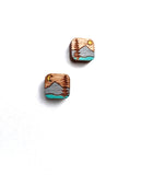 Wood - lil square studs