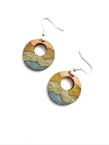 Wood - gold silver blue
