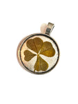 Hand picked four leaf clover in resin - pendant/keychain